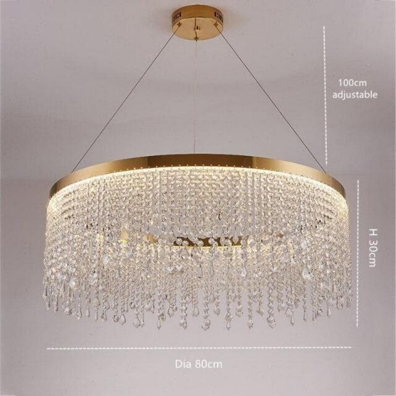 Modern Crystal Tassel Ring Chandelier - view 5