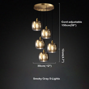 Bedroom Pendant Lighting Smoke Grey Clear Color - view 10