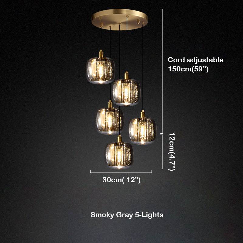 Bedroom Pendant Lighting Smoke Grey Clear Color - view 10