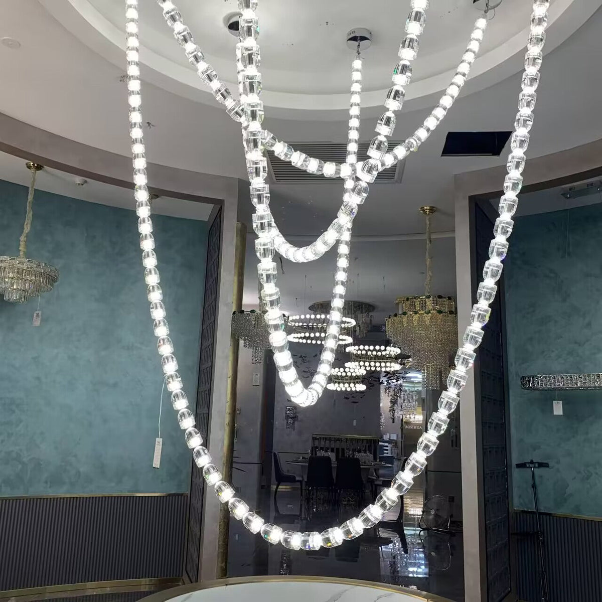 Modern Crystal Bullet  Necklace Chain Chandelier for Living Room/Staircase/Foyer/Hotel/Restaurant - view 11