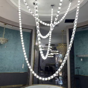 Modern Crystal Bullet  Necklace Chain Chandelier for Living Room/Staircase/Foyer/Hotel/Restaurant - view 11