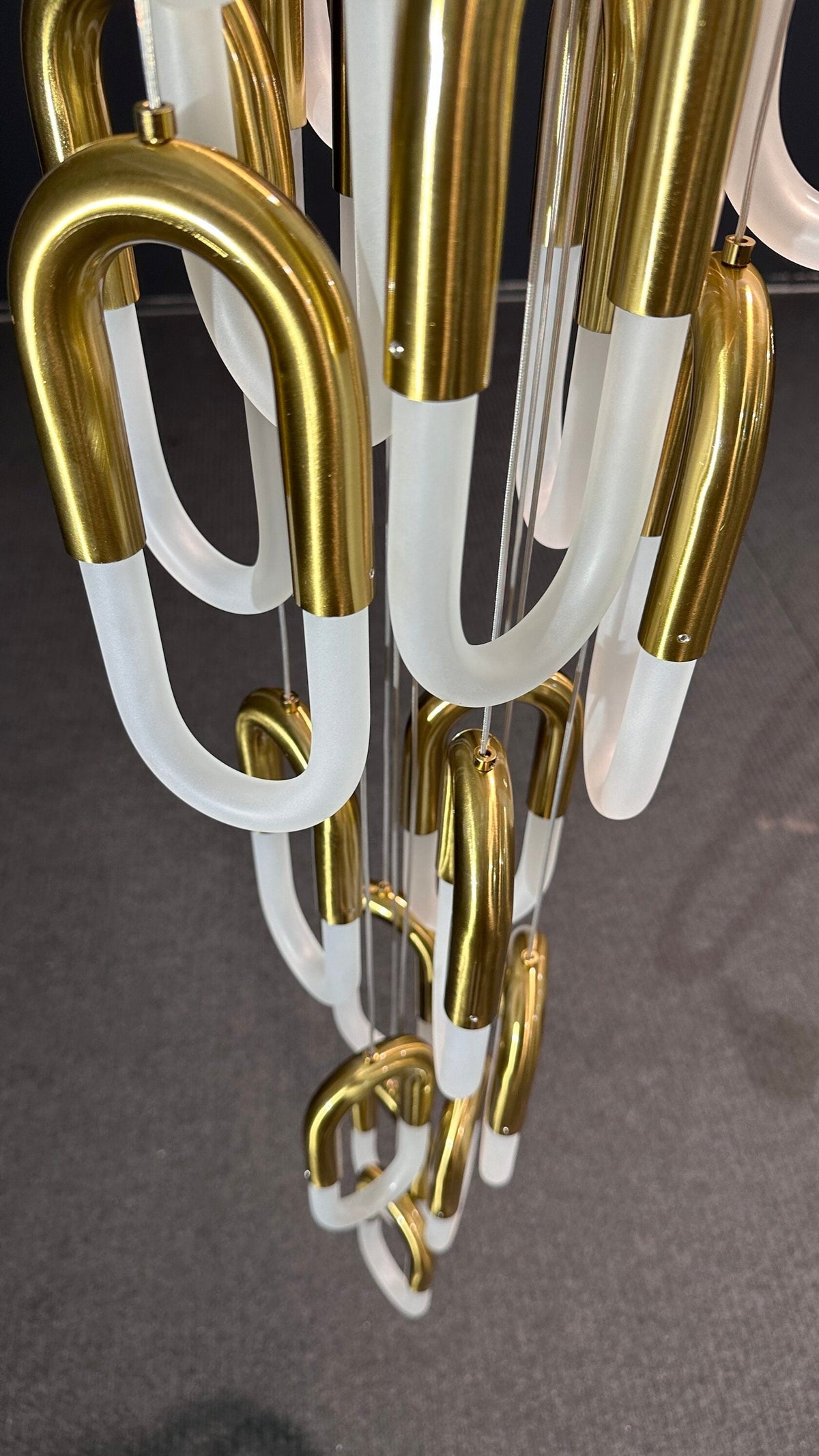 Gold Glass Loop Cluster Chandelier