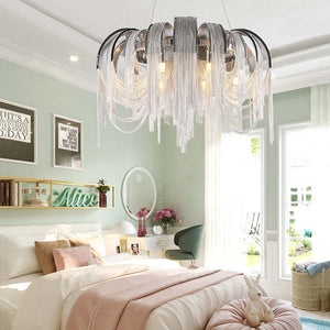 Liz Luxury Aluminum Chain Tassel Chandelier - view 15
