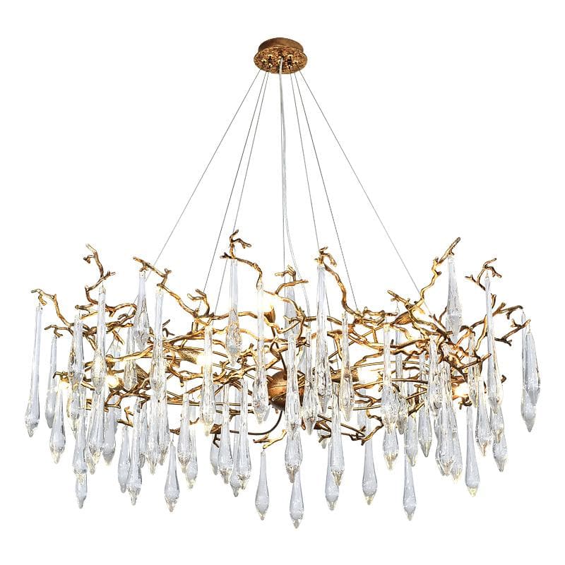Arcadia Branch Postmodern Long Teardrop Brass Chandelier Gold - view 4
