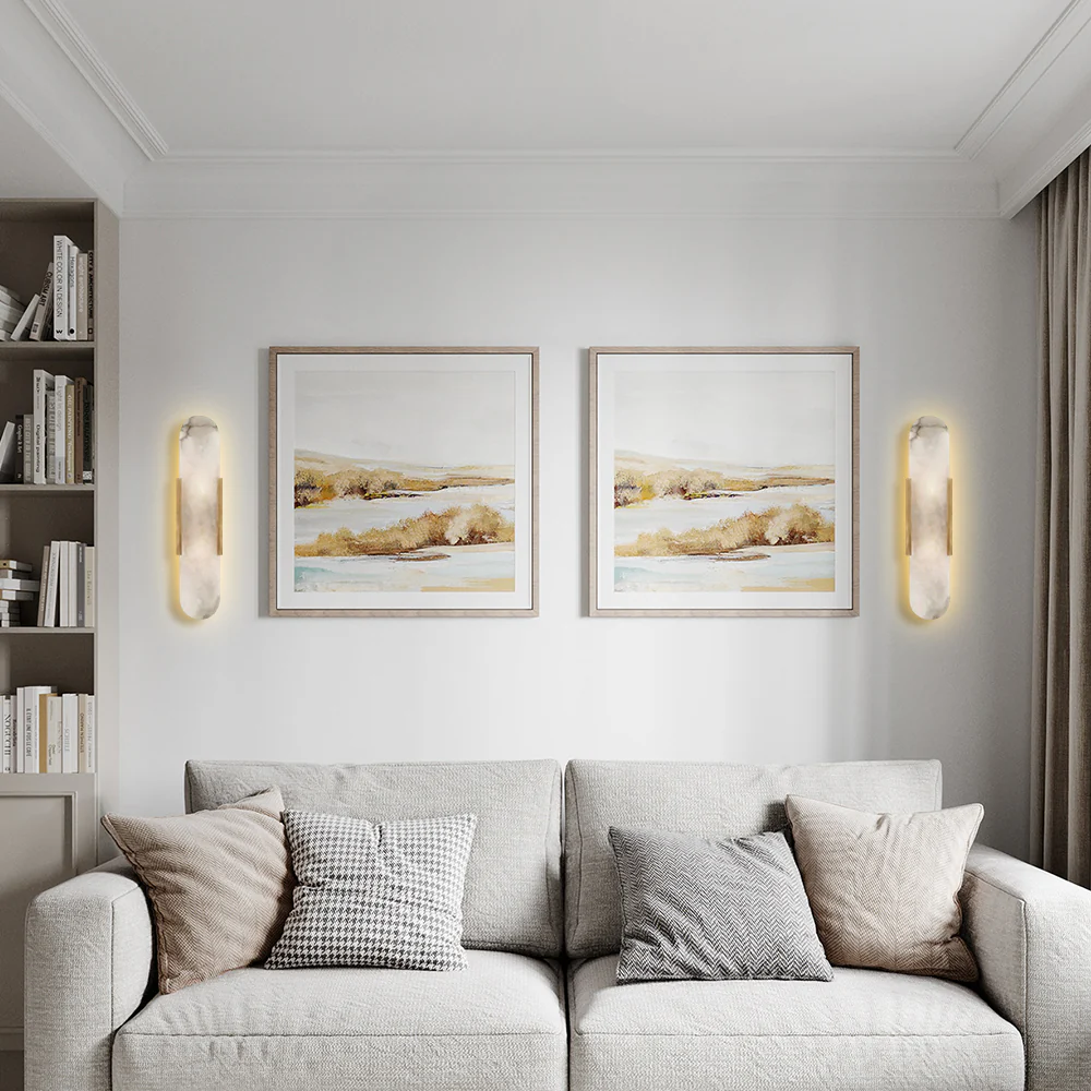 Rowan Modern Alabaster Wall Sconce 20"H, 28"H - view 8