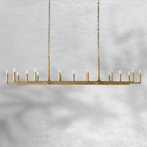 Thalen Forged Linear Chandelier 54" 72" 96", solid brass - view 2