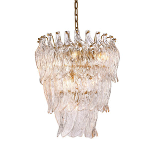 Firoze Glass Leaf Tiered Chandelier - view 2