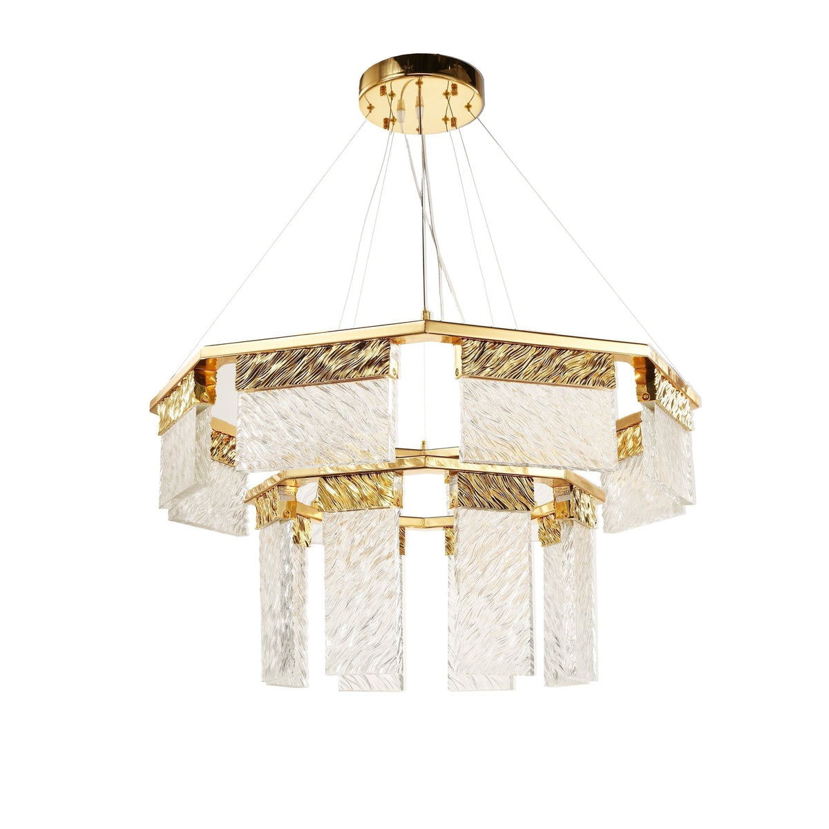 Aimee 2-Tier Round Down-Light Chandelier, crystal two-tier - view 2