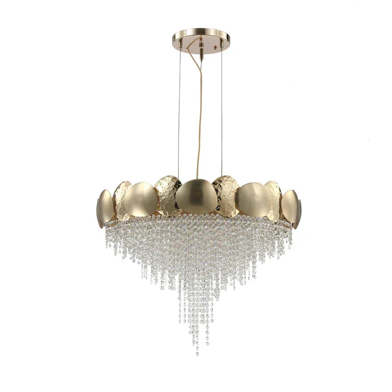 Amadeo Round Brass Crystal Chandelier, K9 crystal - view 3