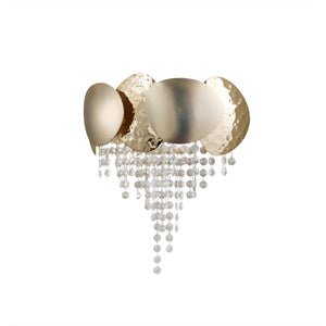 Amadeo Brass Crystal Sconce, K9 crystal wall sconce