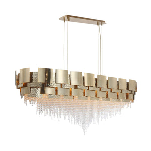 Amadeo Linear Crystal Bead Chandelier, K9 crystal