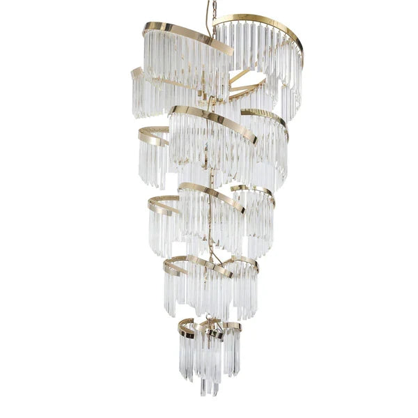 Louis Flower 5-Tier Crystal Round Chandelier - view 2