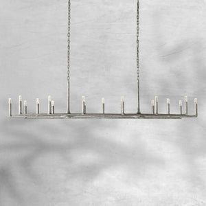 Thalen Forged Linear Chandelier 54" 72" 96", solid brass - view 3