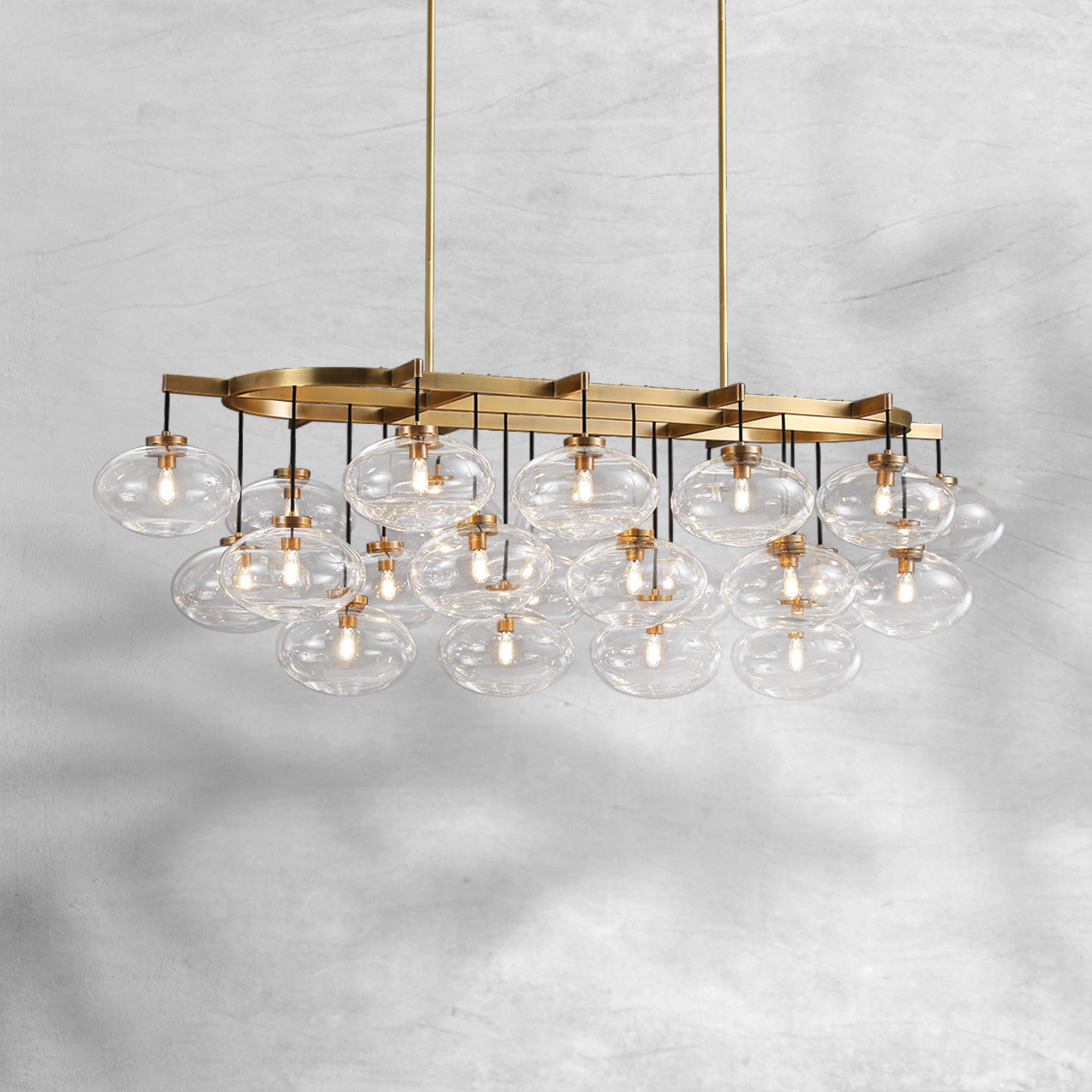 Coraline Clear Glass Linear Chandelier 72"