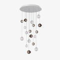 Cosmic Sphere Cascade Glass Chandelier