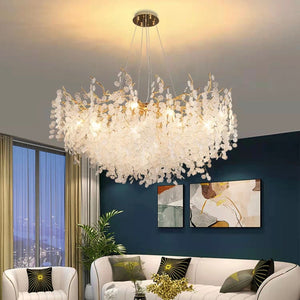 Luxury Branches Crystal Frosted Glass Chandelier Set for Living and Dining Room - view 3
