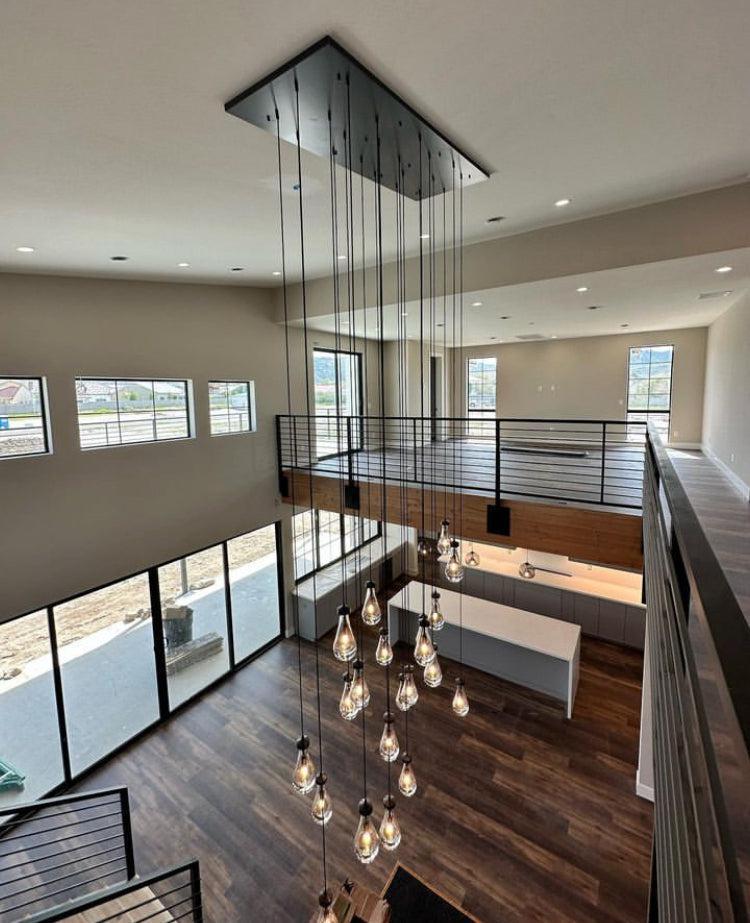 Raindrop Glass Linear Chandelier 54" - view 8