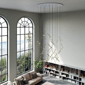 Modern Italian Creative Art Sticks Ceiling Chandelier for Living Room/Staircase/Hotel Lobby - view 2
