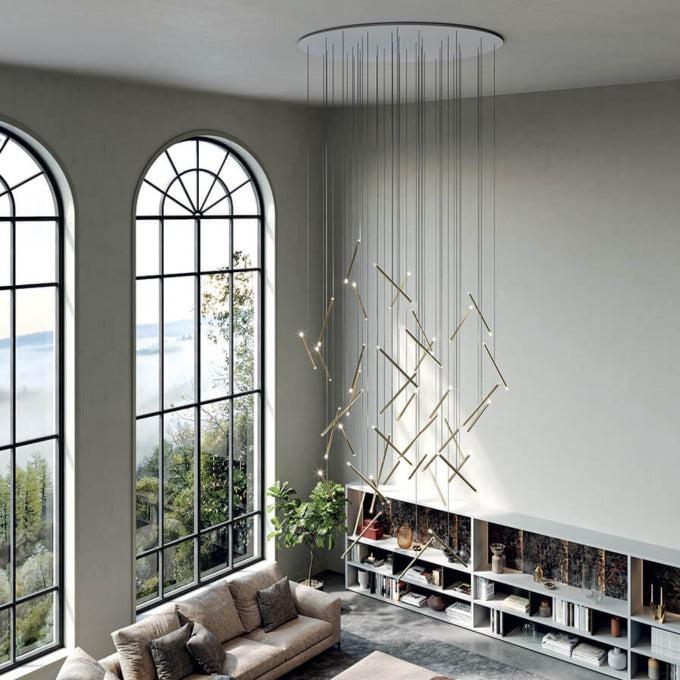 Modern Italian Creative Art Sticks Ceiling Chandelier for Living Room/Staircase/Hotel Lobby - view 2