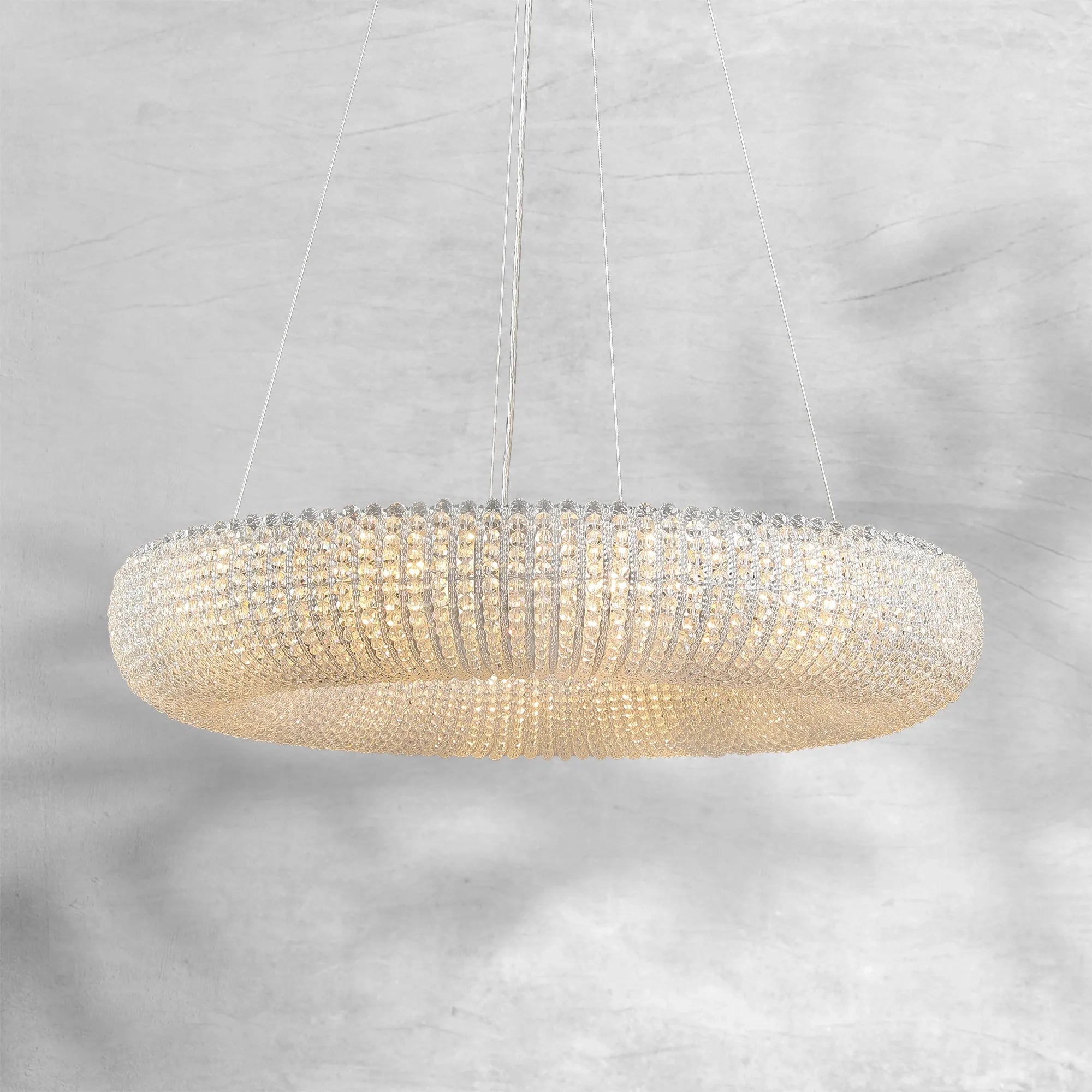 Haze Crystal Round LED Chandelier 32"41"59"72"