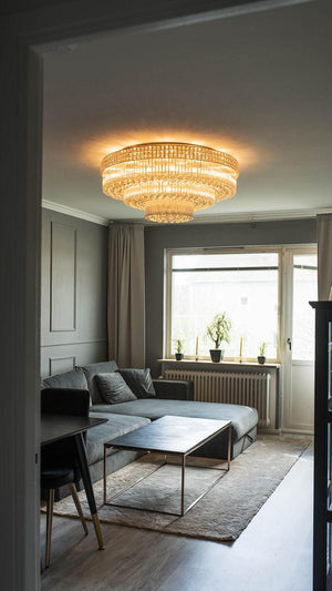 Extra Large Three Layers Round Luxury Flush Mounted Crystal Chandelier for Living Room - view 5