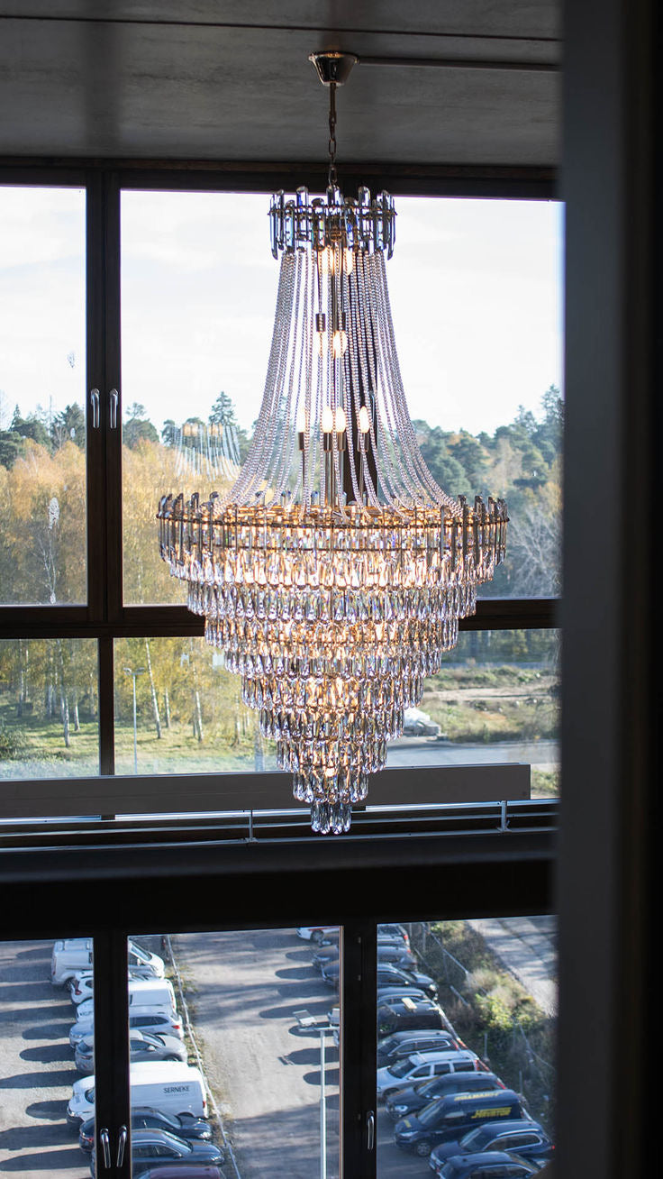 Luxury Modern Multi-tiered Crystal Chandelier for Staircase/Foyer - view 2