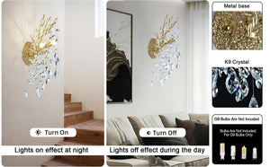 Ice Eye Crystal Gold/Silver Wall Sconce for All Rooms 10"H - view 15