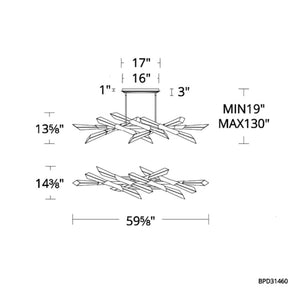 Axel Linear Chandelier 60" - view 4