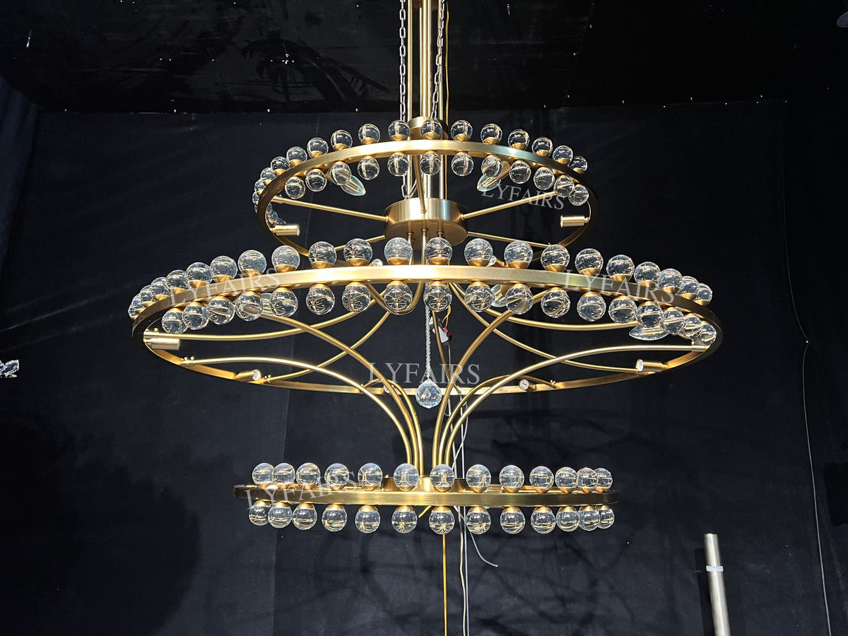 Modern 2/3 Ring Glass Ball Chandelier for Low-ceiling - view 6
