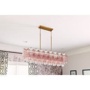 Addis 51.75'' Linear Chandelier in Aged Brass - Lifestyle View (ADD-317-AG-SP)