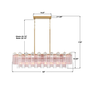 Addis 51.75'' Linear Chandelier - Dimensions Diagram (ADD-317-AG-SP)