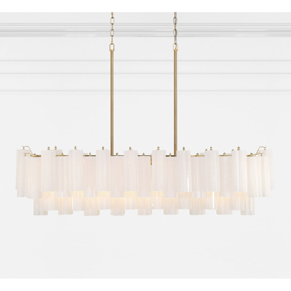 Addis 51.75'' Linear Chandelier in Aged Brass - Additional View (ADD-317-AG-WH)