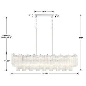 Addis 51.75'' Linear Chandelier - Dimensions Diagram (ADD-317-CH-CL)