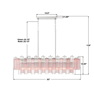 Addis 51.75'' Linear Chandelier - Dimensions Diagram (ADD-317-CH-SP)