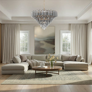Addis 49'' Chandelier in Aged Brass - Lifestyle View (ADD-327-AG-SM)