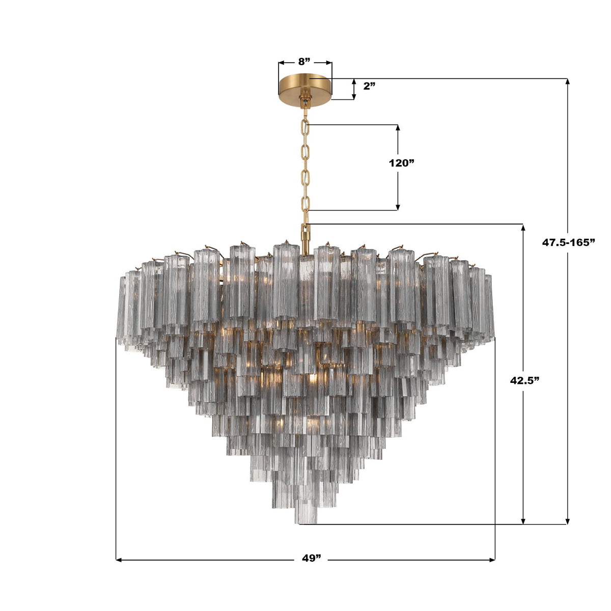 Addis 49'' Chandelier - Dimensions Diagram (ADD-327-AG-SM)