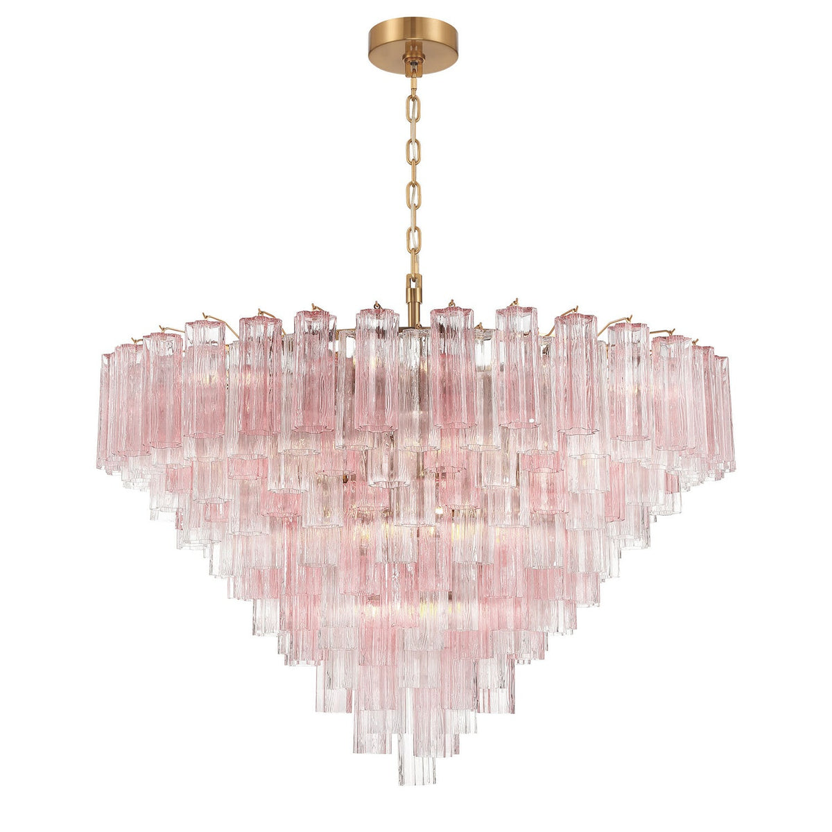 Addis 49'' Chandelier in Aged Brass - Front View (ADD-327-AG-SP)