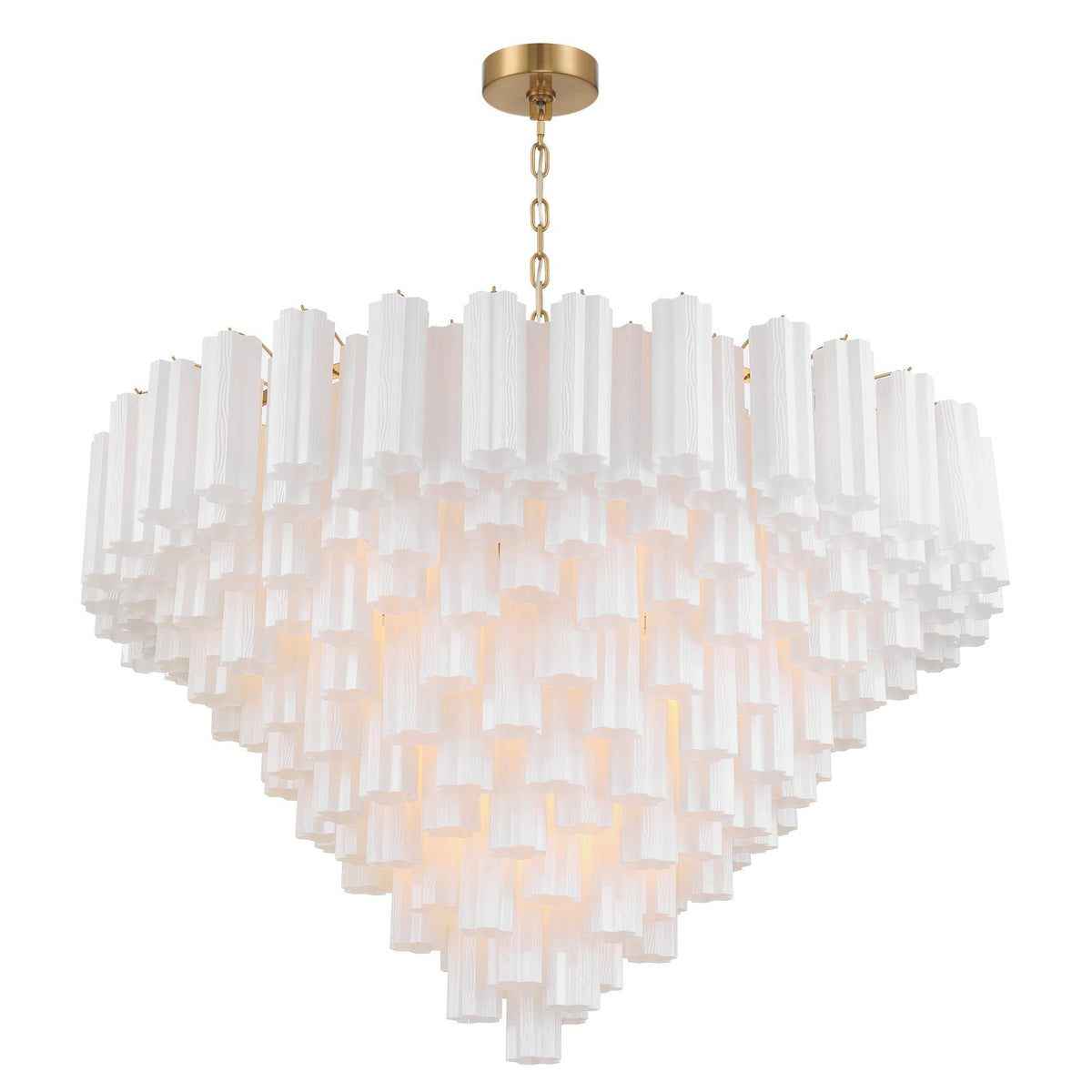 Addis 49'' Chandelier in Aged Brass - Additional View (ADD-327-AG-WH)