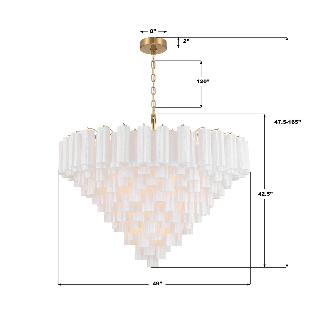 Addis 49'' Chandelier - Dimensions Diagram (ADD-327-AG-WH)