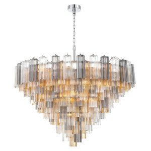 Addis 49'' Chandelier in Polished Chrome - Front View (ADD-327-CH-AU)