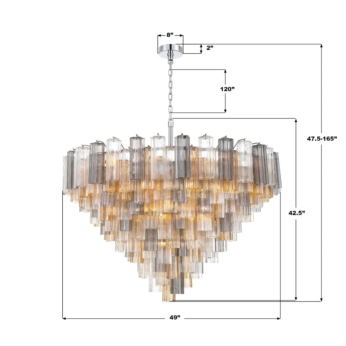 Addis 49'' Chandelier - Dimensions Diagram (ADD-327-CH-AU)
