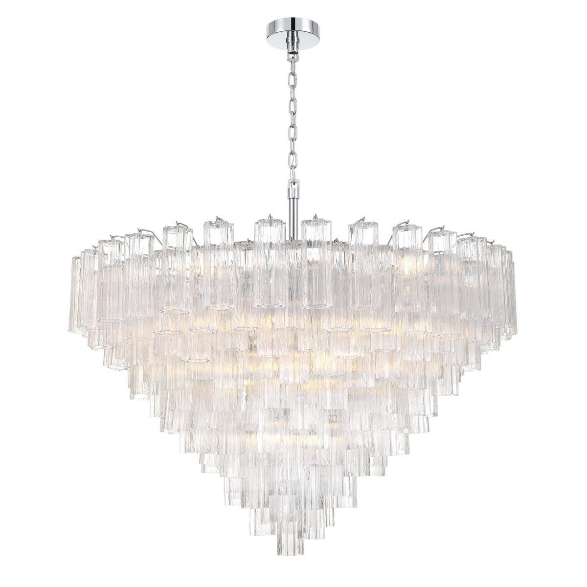 Addis 49'' Chandelier in Polished Chrome - Front View (ADD-327-CH-CL)