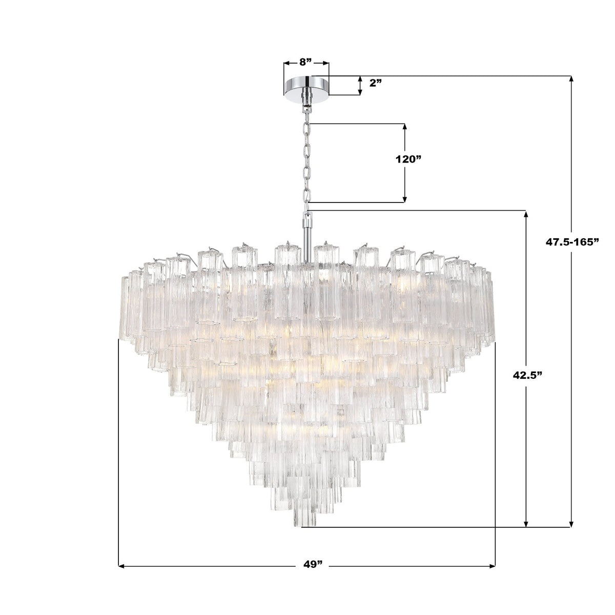 Addis 49'' Chandelier - Dimensions Diagram (ADD-327-CH-CL)