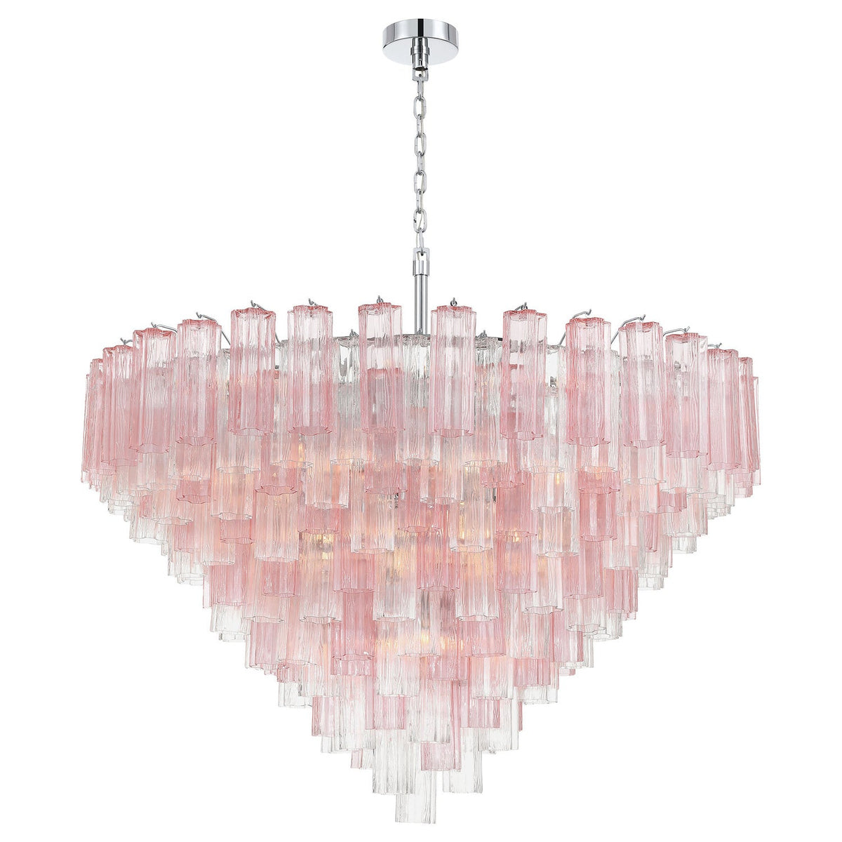 Addis 49'' Chandelier in Polished Chrome - Front View (ADD-327-CH-SP)