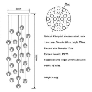Adonis Suspension Water Drop Chandelier（ 43-Light customized）