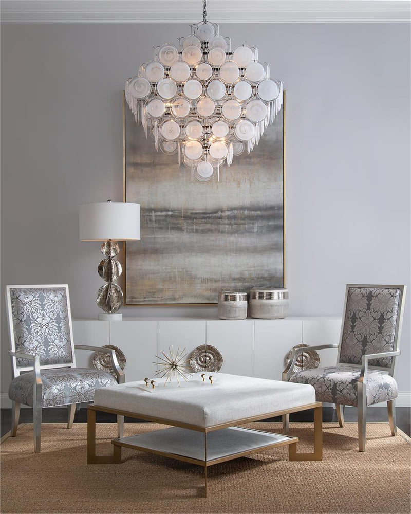 Glass Medallion Eighteen-Light Chandelier