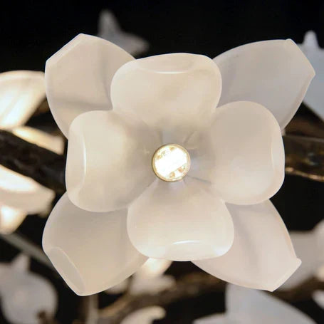 Churippu Magnolia & Tulip Glass Bronze Vertical Twenty-One Light Chandelier AJC-9326