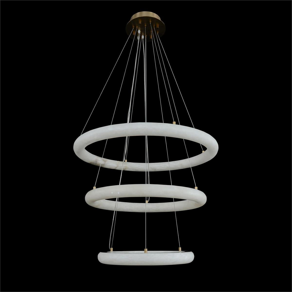 Luca Three-Tier Alabaster Pendant Chandelier - view 2