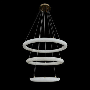 Luca Three-Tier Alabaster Pendant Chandelier - view 2