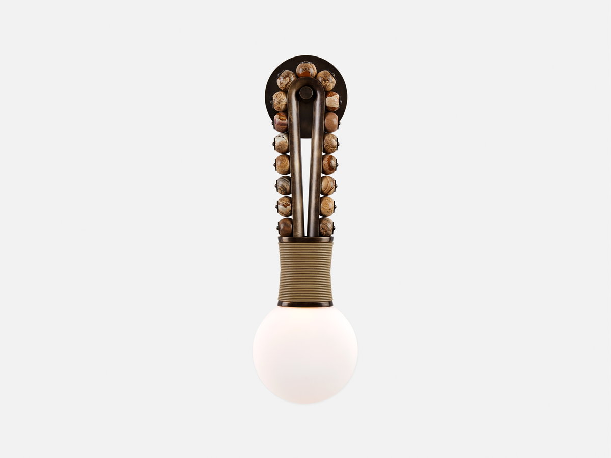 TALISMAN LOOP SCONCE H24.75 x W6" x D4", brass wall sconce - view 4